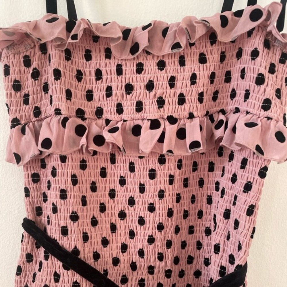 NWT LPA Fiorella  Pink Polka Dot Midi Dress - Picture 4 of 6